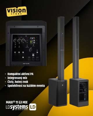 LD Systems MAUI 11 G3 MIX – výkon, čistota a preciznost v jednom systému. Kompaktní aktivní PA s integrovaným mixem nabízí...